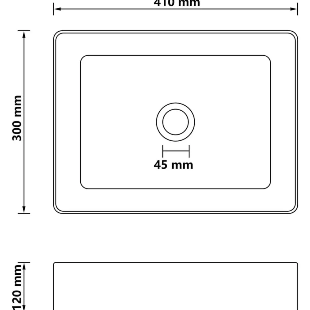 vidaXL Fontanería-Lavabo de lujo de cerámica 41x30x12 cm
