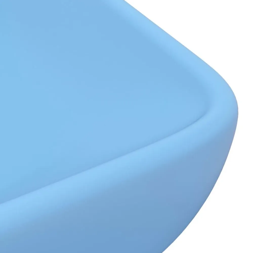 vidaXL Lavabo de lujo de cerámica rectangular 71x38 cm azul claro mate Best