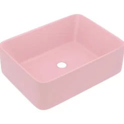 vidaXL Lavabo de lujo de cerámica 41x30x12 cm rosa mate New
