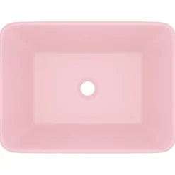 vidaXL Lavabo de lujo de cerámica 41x30x12 cm rosa mate New