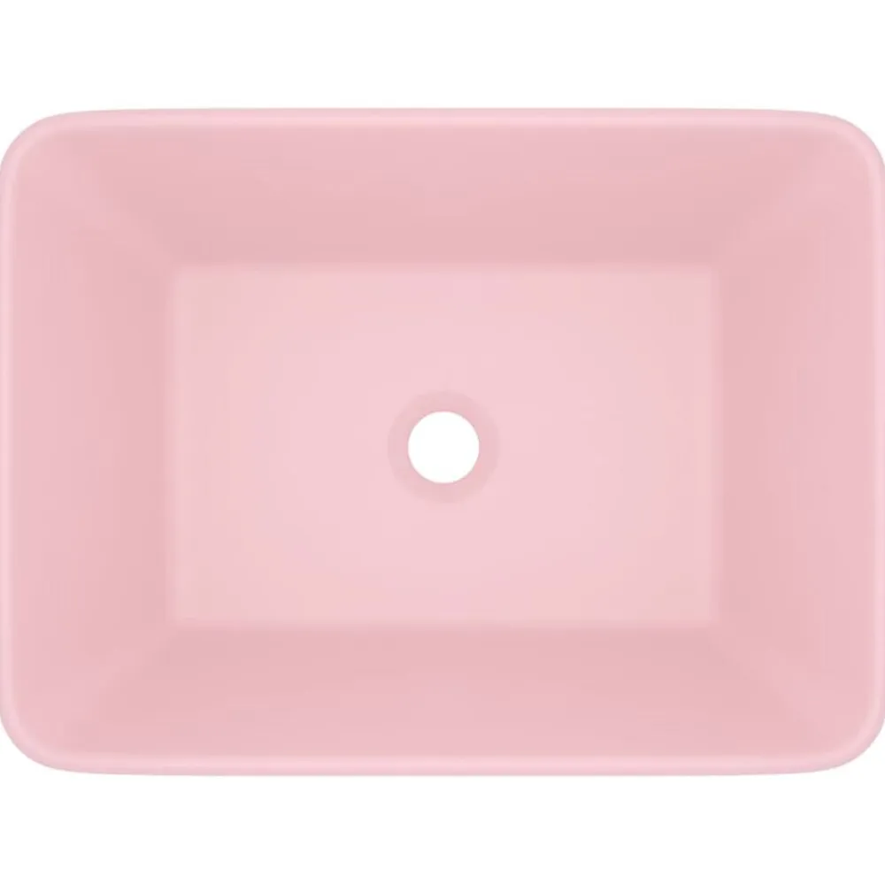 vidaXL Lavabo de lujo de cerámica 41x30x12 cm rosa mate New