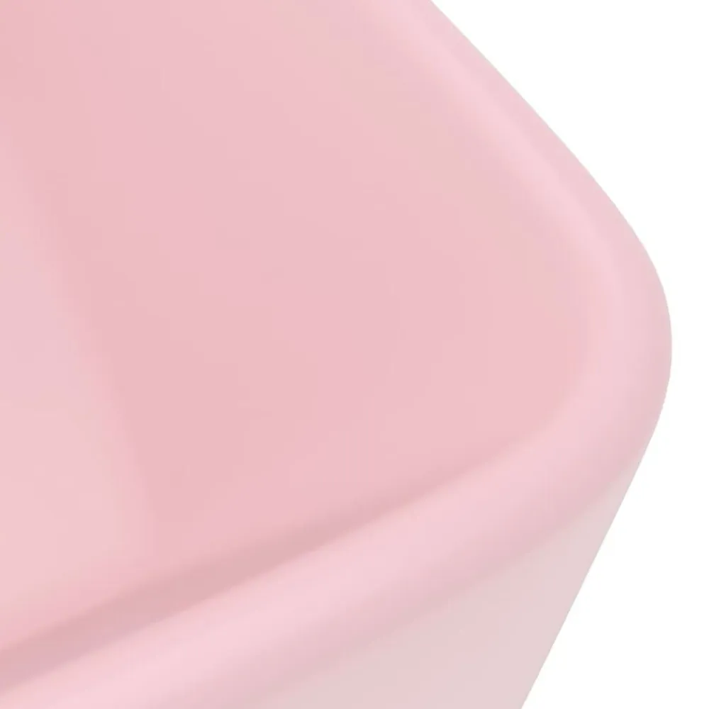 vidaXL Lavabo de lujo de cerámica 41x30x12 cm rosa mate New