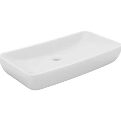 vidaXL Fontanería-Lavabo de lujo de cerámica rectangular 71x38 cm