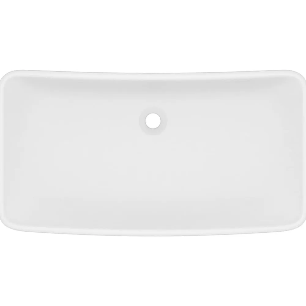 vidaXL Fontanería-Lavabo de lujo de cerámica rectangular 71x38 cm