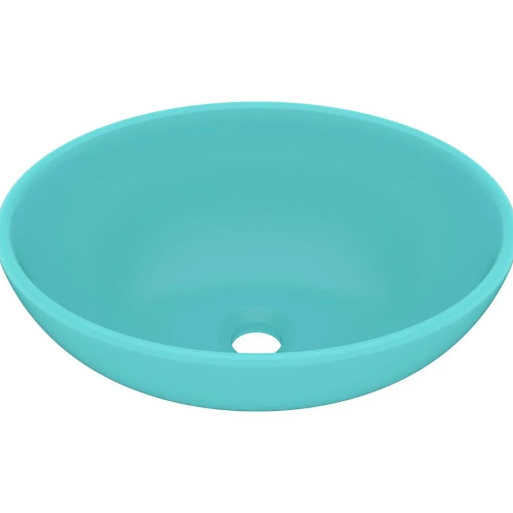 vidaXL Fontanería-Lavabo de lujo ovalado cerámica 40x33 cm