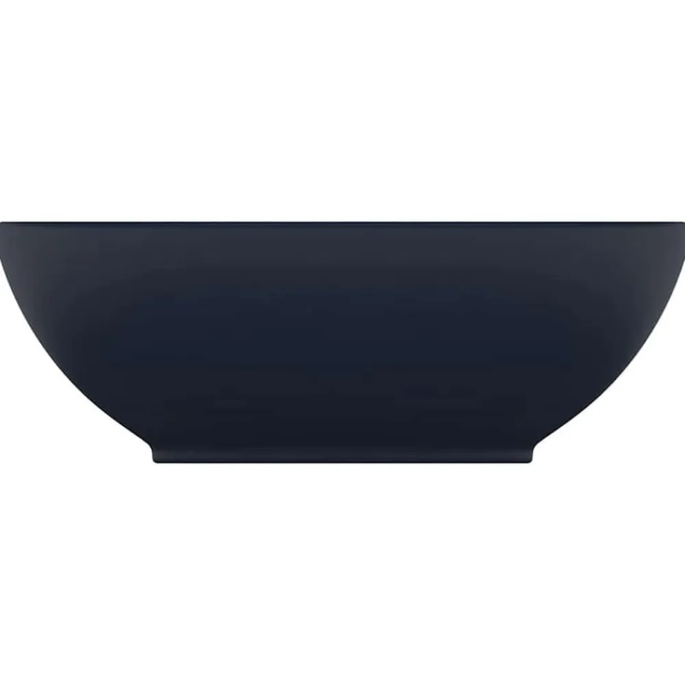 vidaXL Lavabo de lujo ovalado cerámica 40x33 cm azul oscuro mate Sale