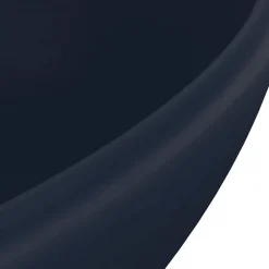 vidaXL Lavabo de lujo ovalado cerámica 40x33 cm azul oscuro mate Sale