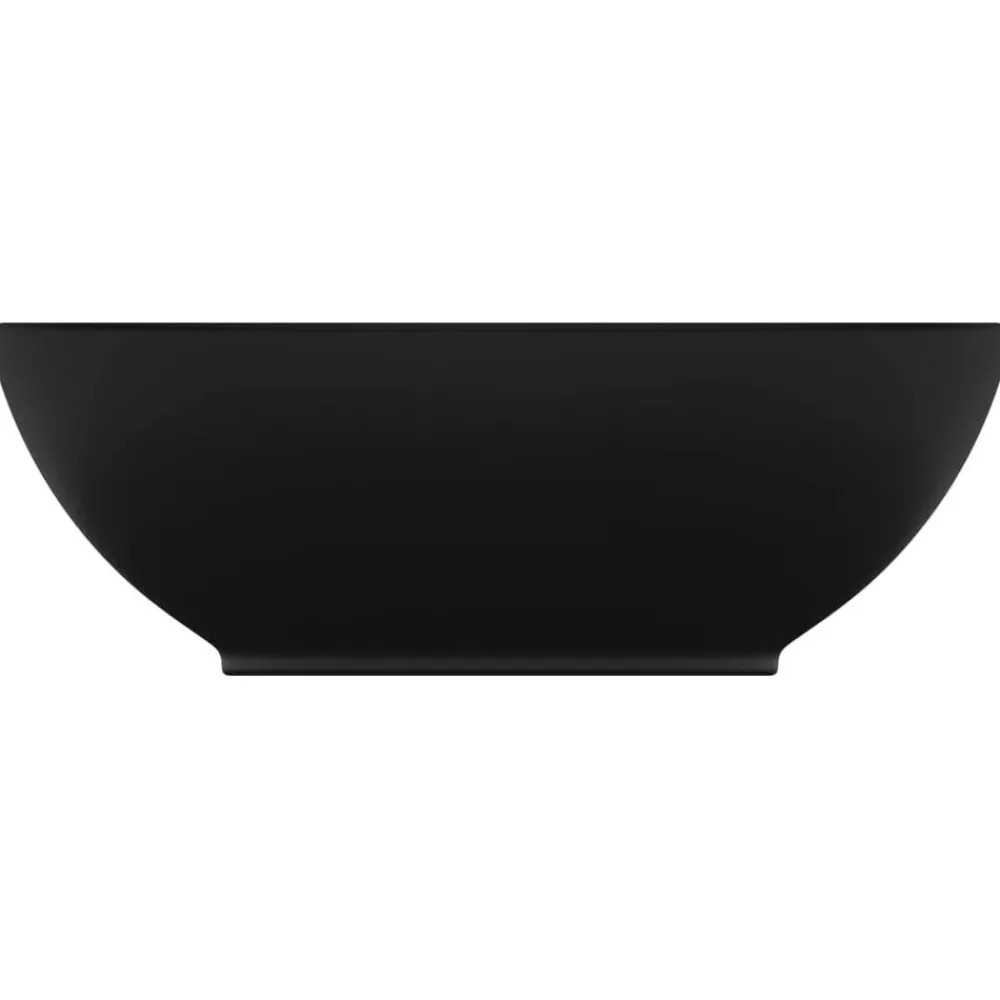 vidaXL Lavabo de lujo ovalado cerámica 40x33 cm Negro mate Sale