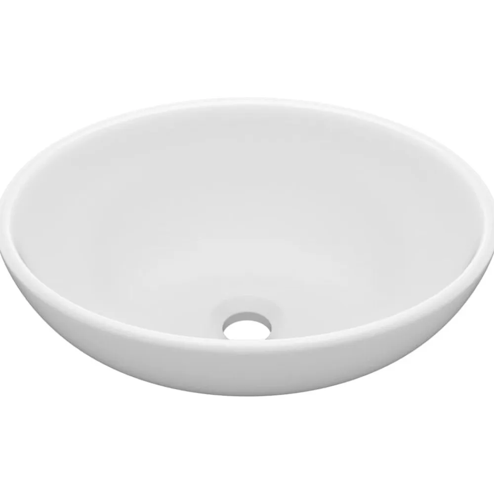 vidaXL Fontanería-Lavabo de lujo ovalado cerámica 40x33 cm