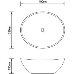 vidaXL Fontanería-Lavabo de lujo ovalado cerámica 40x33 cm