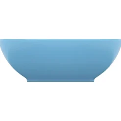 vidaXL Lavabo de lujo ovalado cerámica 40x33 cm azul claro mate Sale