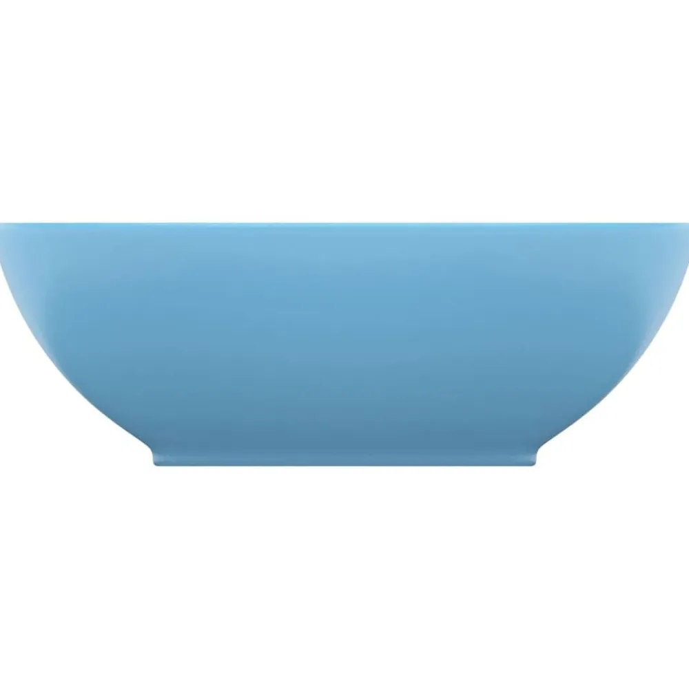 vidaXL Lavabo de lujo ovalado cerámica 40x33 cm azul claro mate Sale