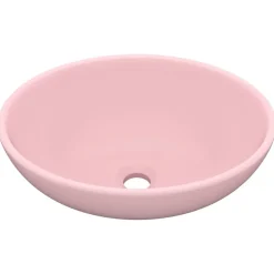vidaXL Lavabo de lujo ovalado cerámica 40x33 cm rosa mate Sale