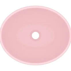 vidaXL Lavabo de lujo ovalado cerámica 40x33 cm rosa mate Sale