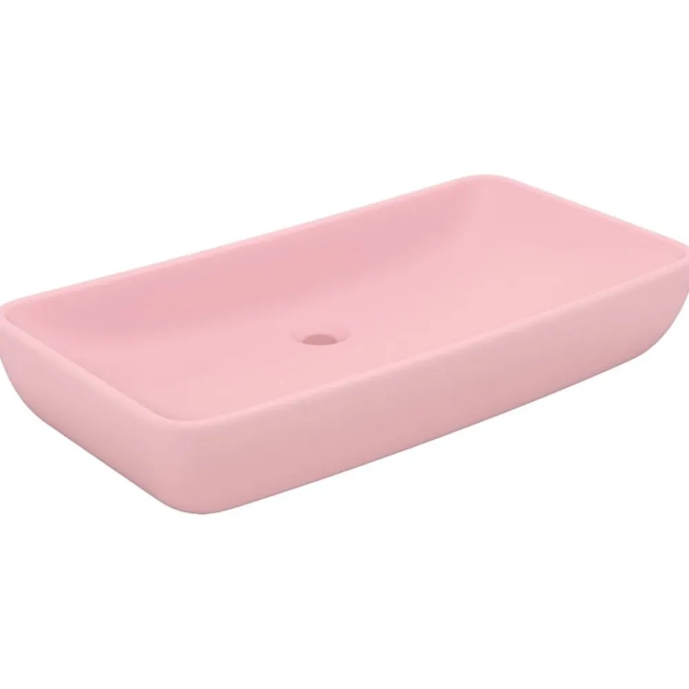 vidaXL Fontanería-Lavabo de lujo rectangular de cerámica 71x38 cm