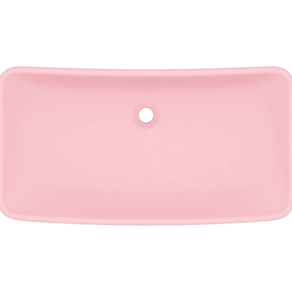 vidaXL Fontanería-Lavabo de lujo rectangular de cerámica 71x38 cm
