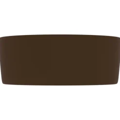 vidaXL Fontanería-Lavabo de lujo redondo cerámica marrón oscuro mate 40x15 cm