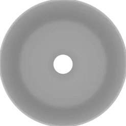 vidaXL Lavabo de lujo redondo cerámica 40x15 cm gris claro mate Outlet