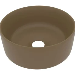 vidaXL Lavabo de lujo redondo cerámica 40x15 cm crema mate Hot