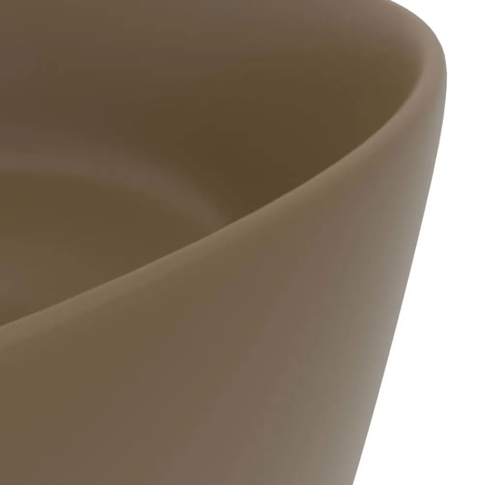 vidaXL Lavabo de lujo redondo cerámica 40x15 cm crema mate Hot