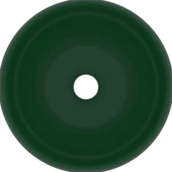 vidaXL Lavabo de lujo redondo cerámica 40x15 cm verde oscuro mate Online