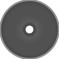 vidaXL Lavabo de lujo redondo cerámica 32,5x14 cm gris oscuro mate New