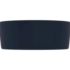 vidaXL Lavabo de lujo redondo cerámica 40x15 cm azul oscuro mate Discount