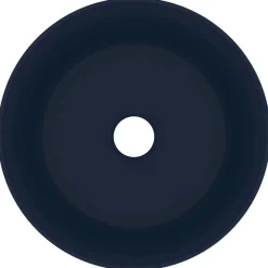 vidaXL Lavabo de lujo redondo cerámica 40x15 cm azul oscuro mate Discount