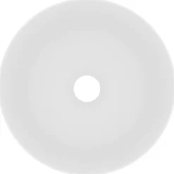 vidaXL Lavabo de lujo redondo cerámica 40x15 cm blanco mate Hot