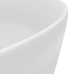 vidaXL Lavabo de lujo redondo cerámica 40x15 cm blanco mate Hot