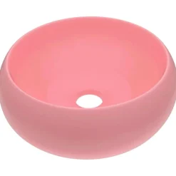 vidaXL Lavabo de lujo redondo cerámica 40x15 cm rosa mate Sale