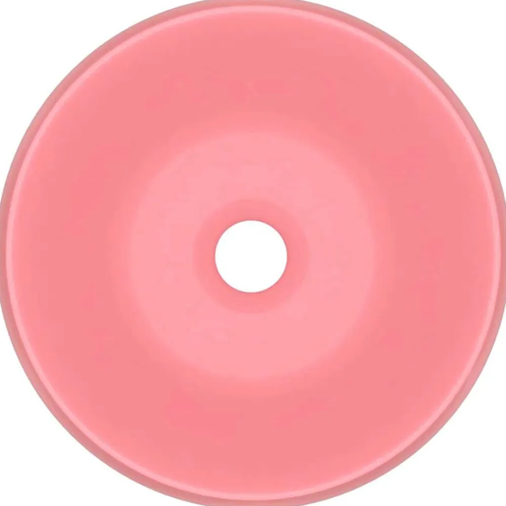 vidaXL Lavabo de lujo redondo cerámica 40x15 cm rosa mate Sale