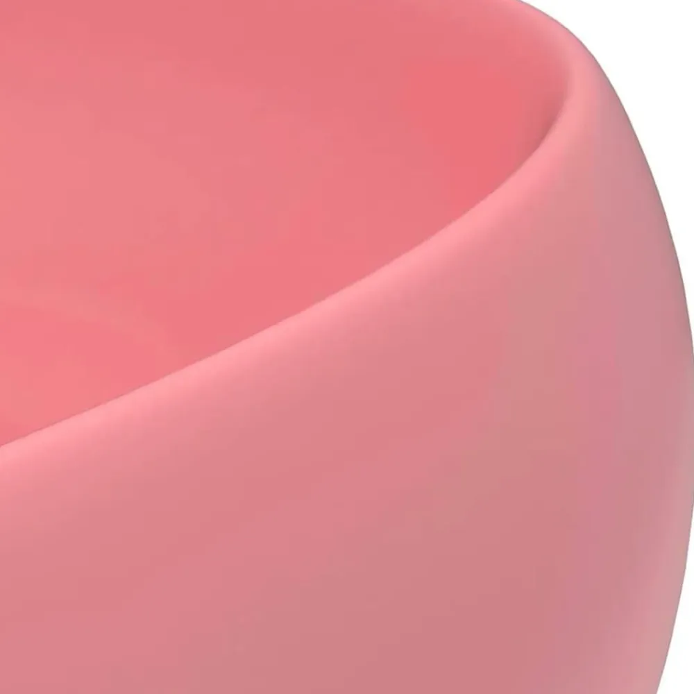vidaXL Lavabo de lujo redondo cerámica 40x15 cm rosa mate Sale