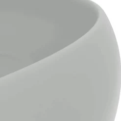 vidaXL Lavabo de lujo redondo cerámica 40x15 cm gris claro mate Clearance
