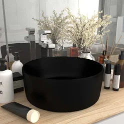 vidaXL Fontanería-Lavabo de lujo redondo cerámica 40x15 cm
