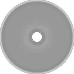 vidaXL Lavabo de lujo redondo cerámica 32,5x14 cm gris claro mate Discount