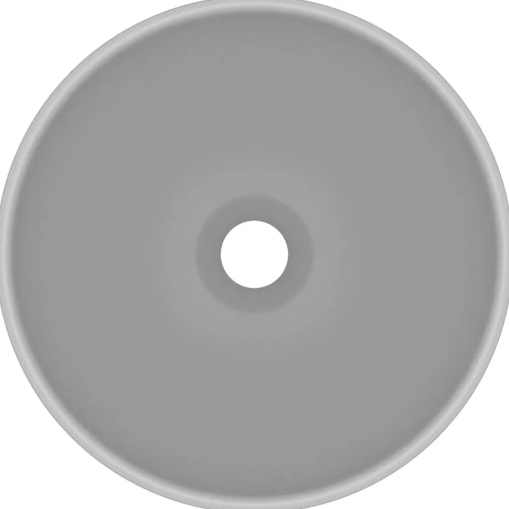 vidaXL Lavabo de lujo redondo cerámica 32,5x14 cm gris claro mate Discount