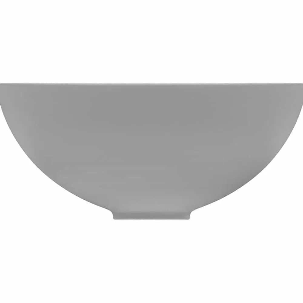 vidaXL Lavabo de lujo redondo cerámica 32,5x14 cm gris claro mate Discount