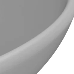 vidaXL Lavabo de lujo redondo cerámica 32,5x14 cm gris claro mate Discount