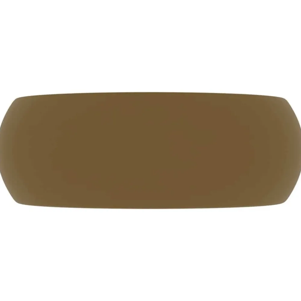 vidaXL Lavabo de lujo redondo cerámica 40x15 cm crema mate Best
