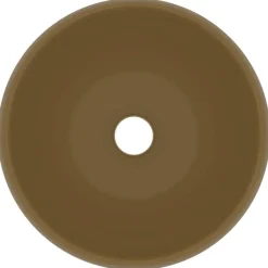 vidaXL Lavabo de lujo redondo cerámica 40x15 cm crema mate Best