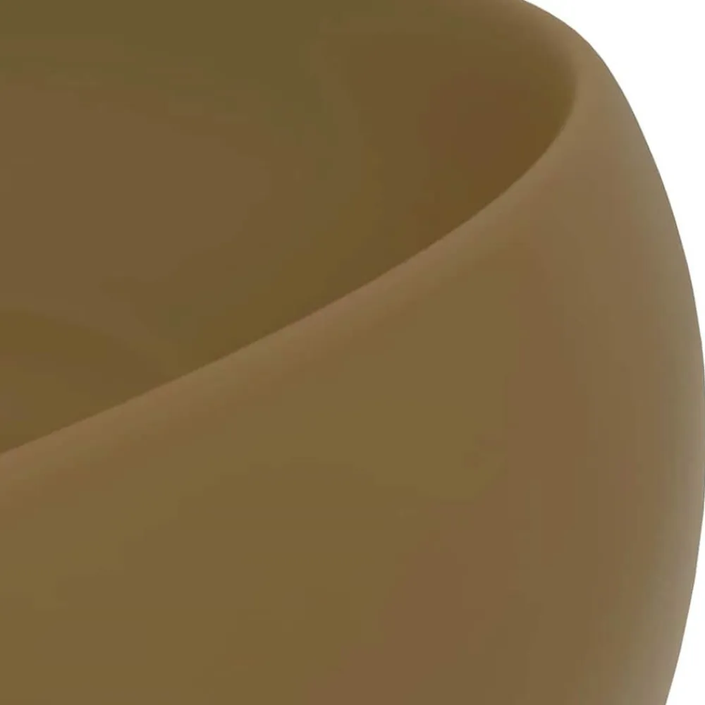 vidaXL Lavabo de lujo redondo cerámica 40x15 cm crema mate Best