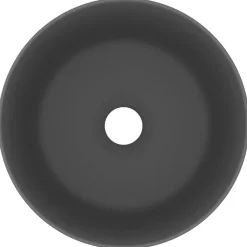 vidaXL Lavabo de lujo redondo cerámica 40x15 cm gris oscuro mate Best