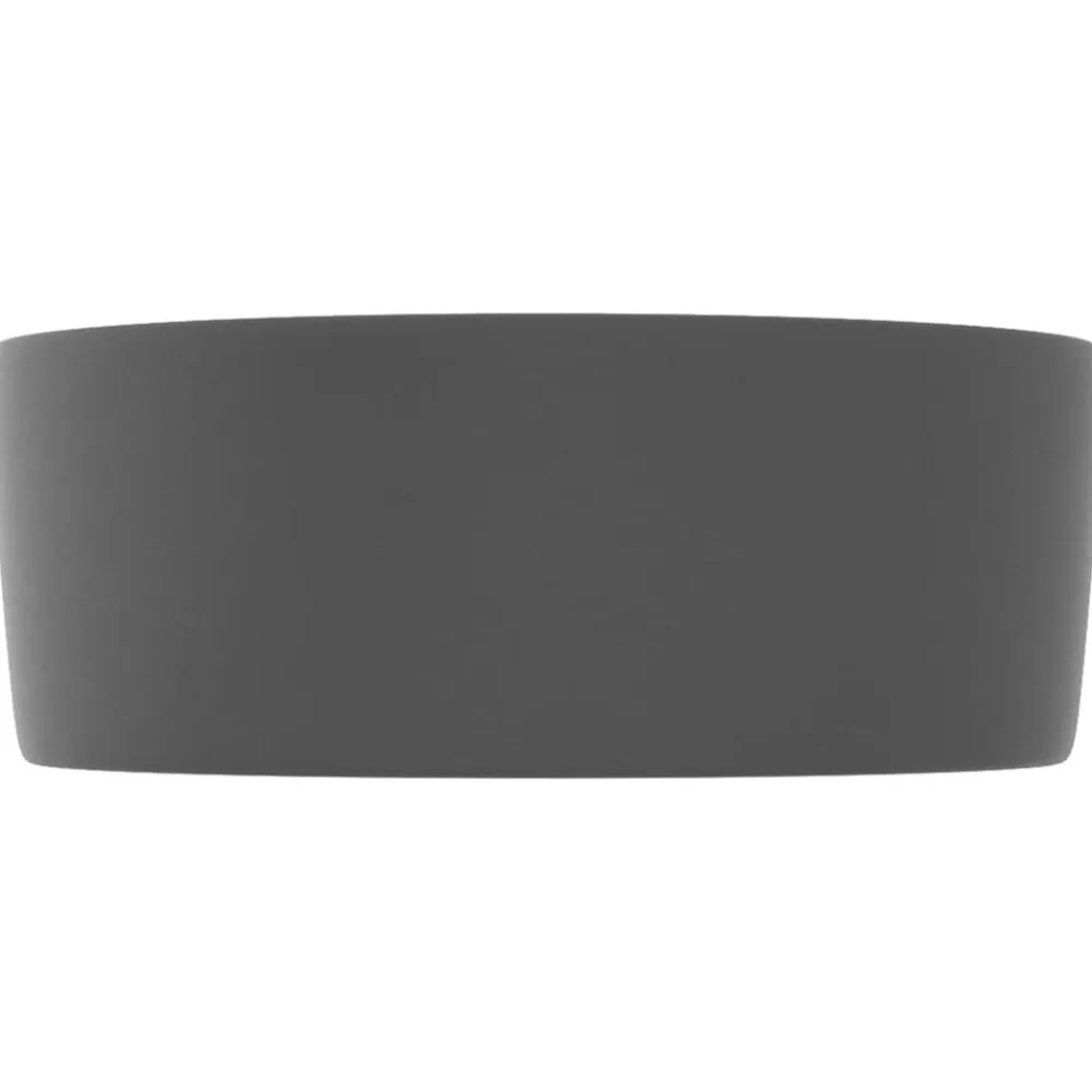 vidaXL Lavabo de lujo redondo cerámica 40x15 cm gris oscuro mate Best