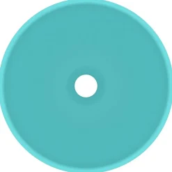 vidaXL Fontanería-Lavabo de lujo redondo cerámica 32,5x14 cm