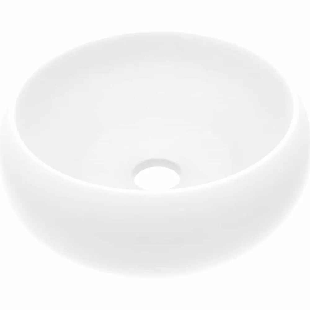 vidaXL Fontanería-Lavabo de lujo redondo cerámica 40x15 cm