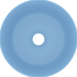 vidaXL Lavabo de lujo redondo cerámica 40x15 cm azul claro mate Online