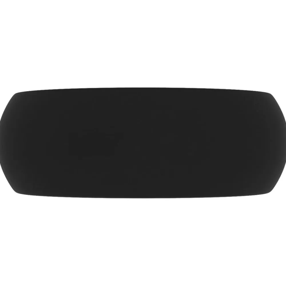 vidaXL Lavabo de lujo redondo cerámica 40x15 cm Negro mate Online