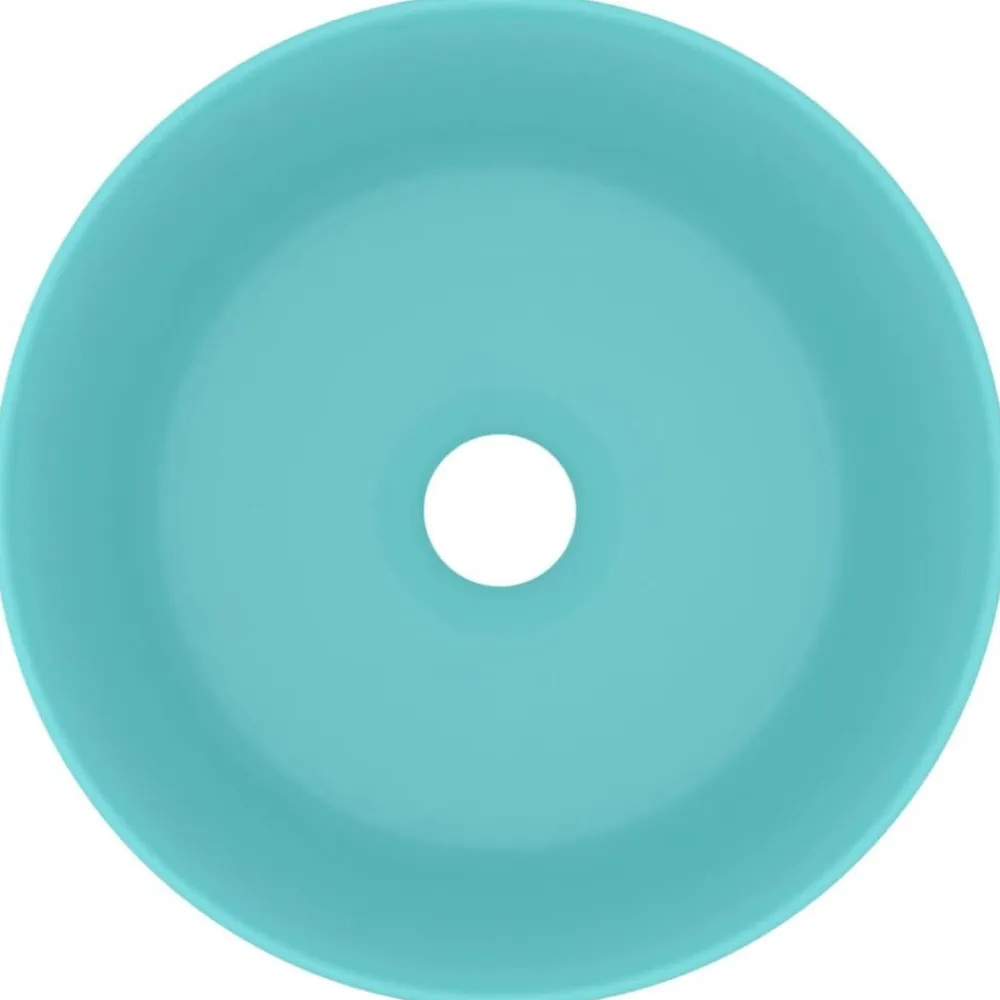 vidaXL Fontanería-Lavabo de lujo redondo cerámica 40x15 cm