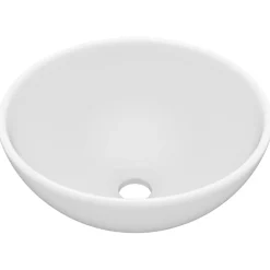 vidaXL Fontanería-Lavabo de lujo redondo cerámica 32,5x14 cm